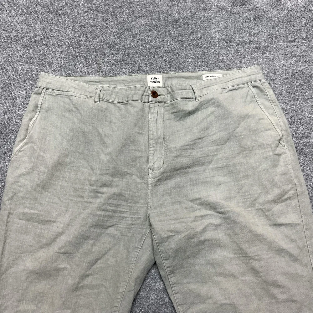 Flint And Tinder Pants Mens 42 Green Chino Straight Leg Casual